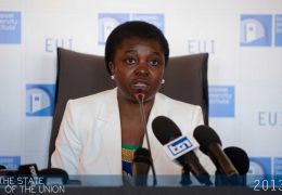 Cécilie Kyenge talks to the Press